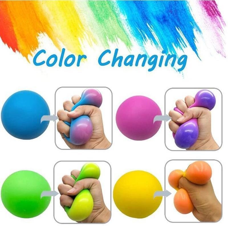6 ซม.เปลี่ยนสี Squeeze Ball TPR กาวนุ่มช้า Rising Squishy Fidget ของเล่นความเครียดบรรเทา Decompression Pinch ของเล่น