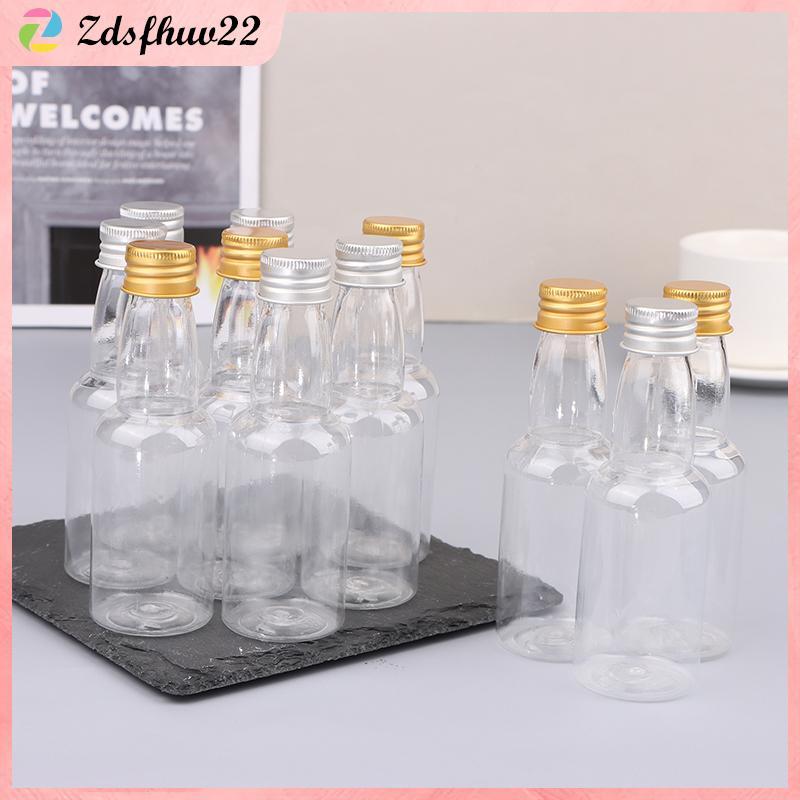 [ZFV] 10 ชิ้น 50 มิลลิลิตร Mini Clear PET รีฟิลขวดเล็กสําหรับงานแต่งงานขวดเหล้าพร้อมฝาปิดสกรูป้องกันการรั่ว TH