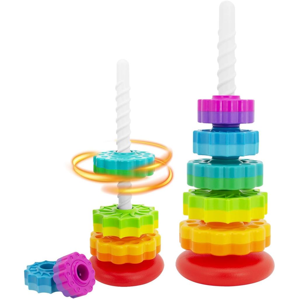 BYFWH Baby Spin Stack Toy, ของเล่นซ้อนพรีเมี่ยมสําหรับเด็ก, ของเล่นซ้อนปั่นสําหรับทารกและเด็กเล็ก, ข