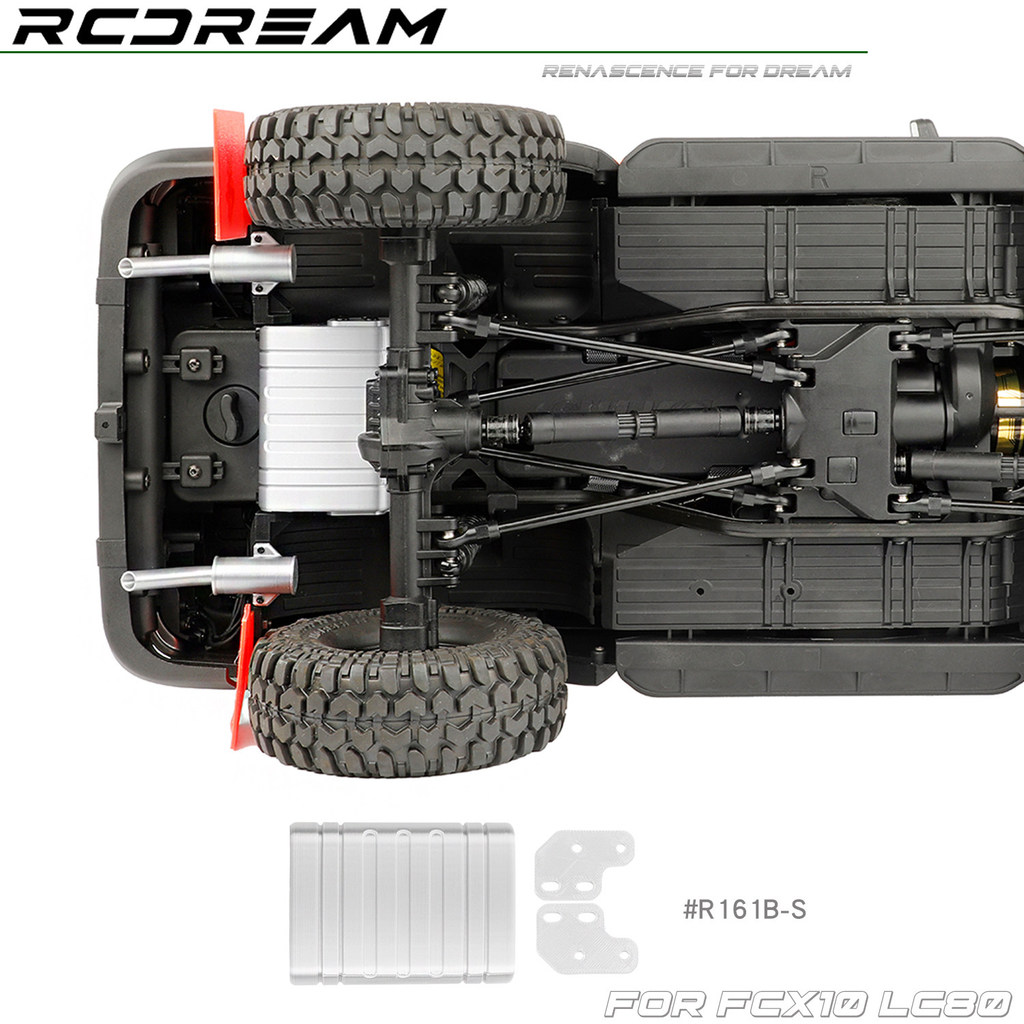 3D พิมพ์ด้านหลังด้านล่างเสริมถังน้ํามันสําหรับ 1/10 FMS FCX10 LC80 RC Crawler รถ