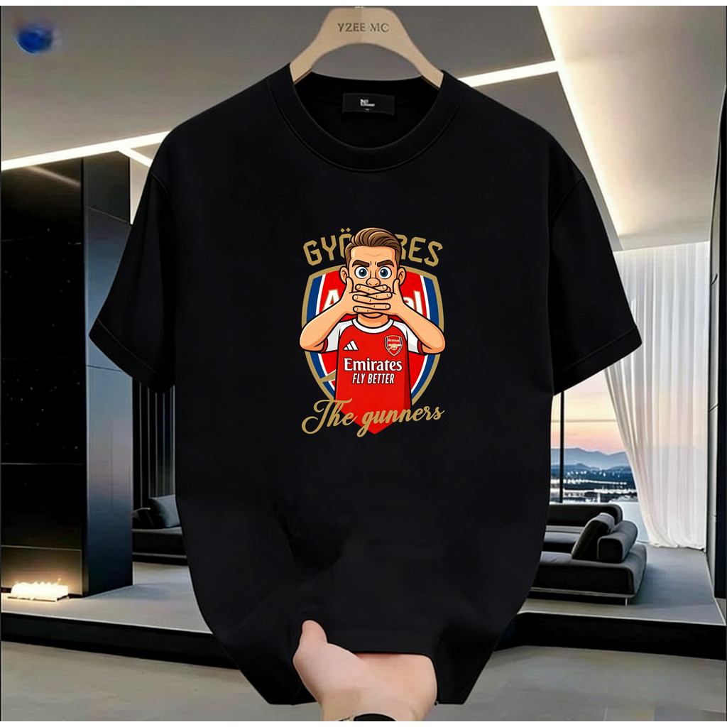 อังกฤษ Super Arsenal พัดลมสไตล์ Theme เสื้อยืดแขนสั้นหลวม Street สวมใส่เสื้อยืดผู้ชายผู้หญิงสไตล์เดียวกัน Gunner คนรักขนาดใหญ่ด้านบน