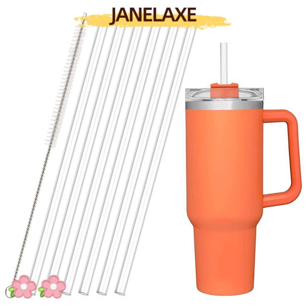 JANELAXE932JN 1 ชุดถ้วยฟาง, พร้อมแปรงหลอดพลาสติกดื่ม, ทนทานนํากลับมาใช้ใหม่ตรง 9 มม.หลอดเปลี่ยน