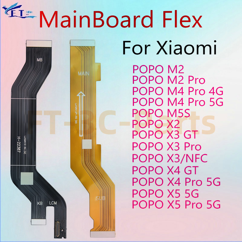 สําหรับ XiaoMi Poco M2 M4 M5S X2 X3 NFC X4 X5 Pro GT 4G 5G หลักเมนบอร์ดเชื่อมต่อ LCD Flex สายอะไหล่ซ่อม