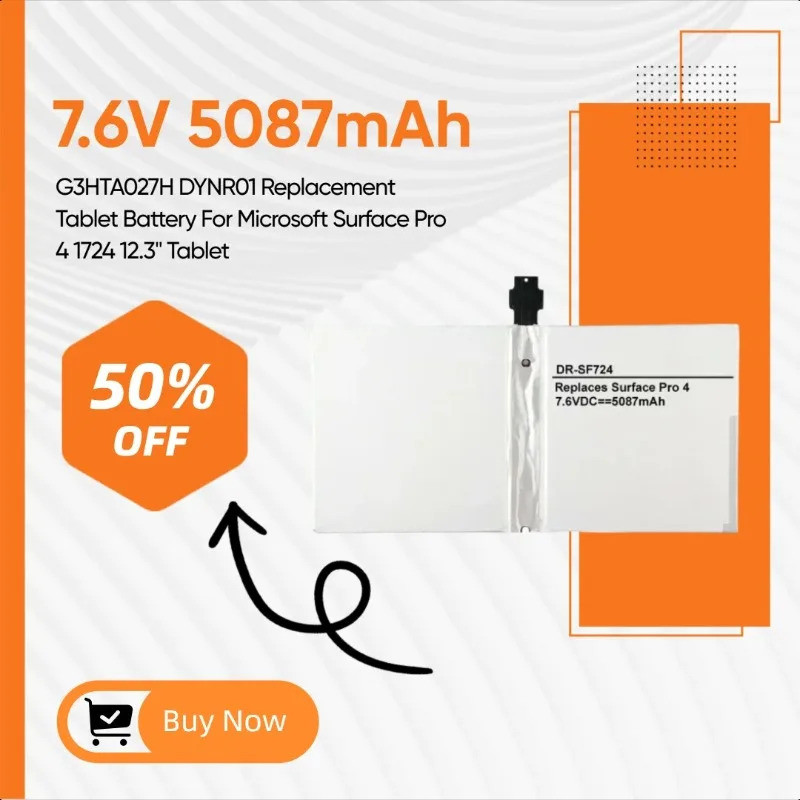 ยี่ห้อใหม่คุณภาพสูง 7.6V 5087mAh G3HTA027H DYNR01 เปลี่ยนแบตเตอรี่แท็บเล็ตสําหรับ Microsoft Surface 