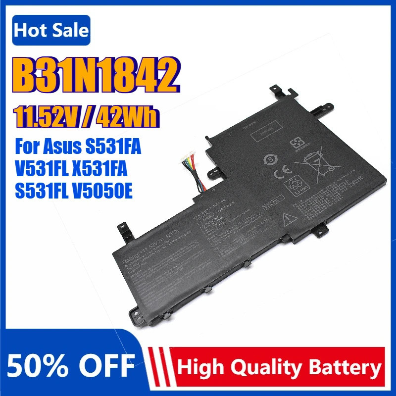 B31N1842 แบตเตอรี่แล็ปท็อปสําหรับ Asus VivoBook 15 M513UA X531FL X531FA X513EA S531FA S531FL K513EA 