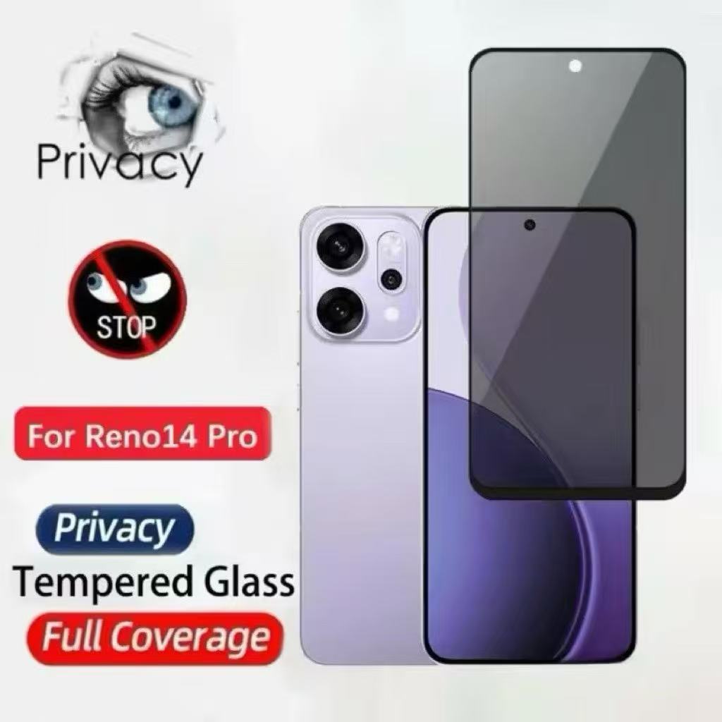 ฟิล์มกันมอง Oppo Reno14Pro Reno14 Reno14F Reno13F Reno13 Reno12F Reno11F ฟิล์มกระจกนิรภัย กันรอย กันลายนิ้วมือ เต็มจอ