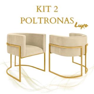 kit 2 Poltronas Decorativa Cadeira de Consultório Clinica Recepção Sala Mesa Jantar