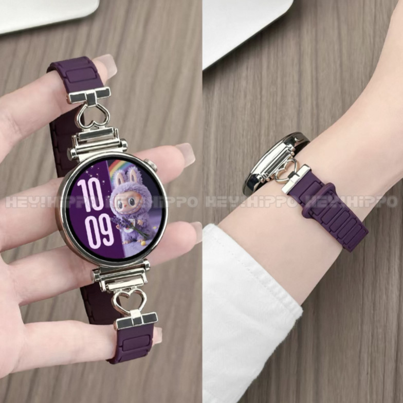 Love Design เหมาะสําหรับ Huawei GT6 41 มม./46 มม.และ GT6pro สายรัดแม่เหล็กซิลิโคนเหมาะสําหรับนาฬิกา Huawei 5 GT5 GT4 GT3pro GT Runner 2 และ Honor Magic นาฬิกา Huawei Fit 4