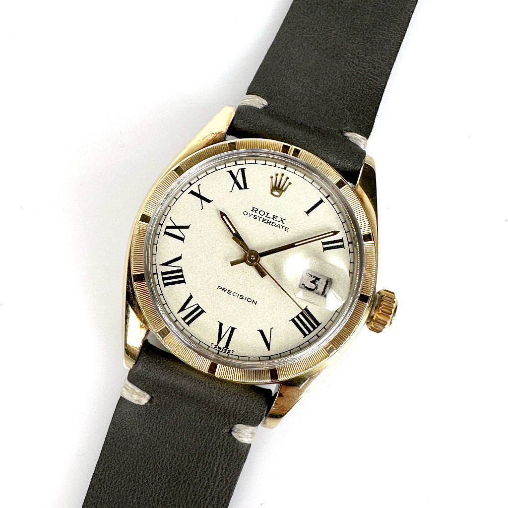 Pre-Owned Rolex oysterdate pre-Owned precision 6694 date ไขลาน 34mm. (ป้องกันการชนะ)