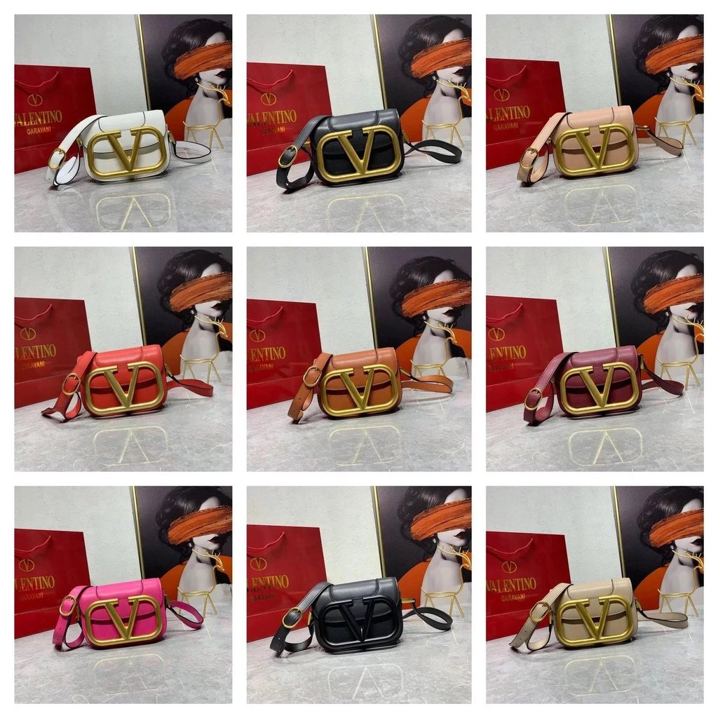 [เกรดเคาน์เตอร์] Valentino Organ Bag Valenti ** Garavani MAXI Metal Large LOGO Calfskin Valentino La