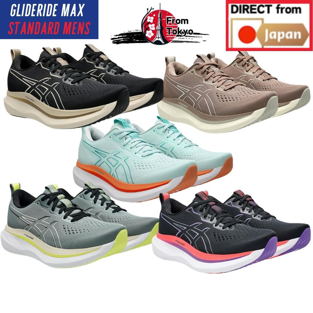 รองเท้าวิ่ง ASICS Mens GLIDERIDE MAX - ตัวเลือกสีน้ําเงิน/ขาวหรือดํา/แดง