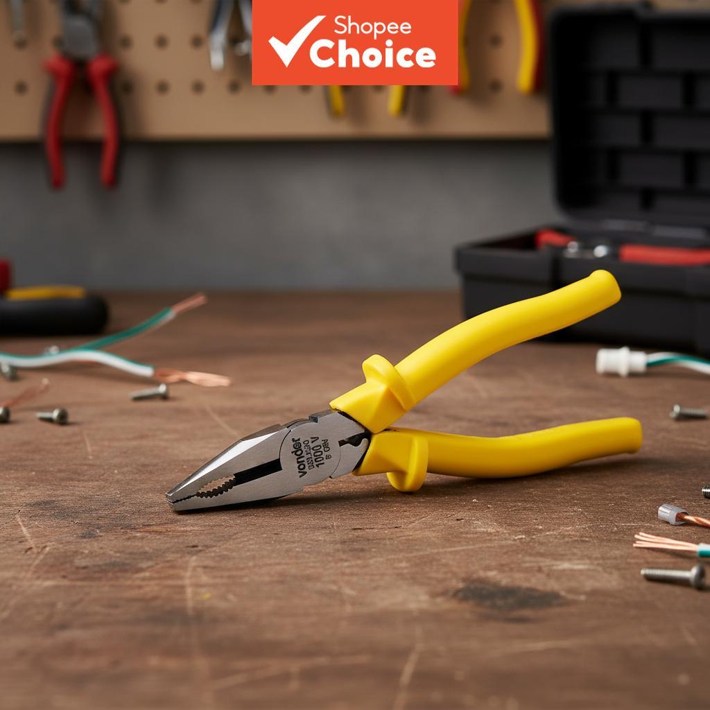 VONDER คีมฉนวนอเนกประสงค์ขนาด 8 นิ้ว 1000V เครื่องมือสําหรับช่างไฟฟ้าและมืออาชีพ