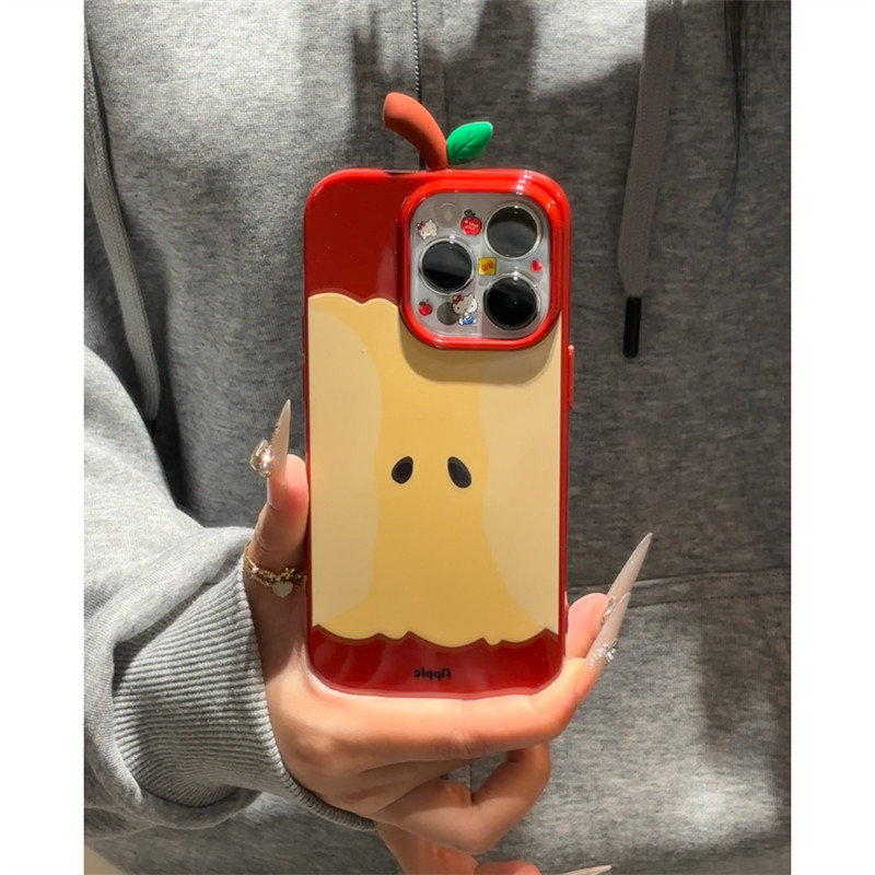 สไตล์เกาหลี ins สามมิติ Apple Core เหมาะสําหรับ Apple 16promax เคสโทรศัพท์ iPhone15 สไตล์ใหม่ 16 เคส