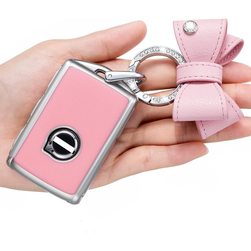 สําหรับ Volvo Key Fob CoverVolvo XC40 XC60 S90 XC90 V90 2017 2018 T5 T6 2015 2016 T8 (สีชมพู)