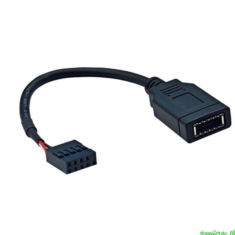 Jenniferac 9Pin To Type E เมนบอร์ด Header Cable พร้อมพอร์ต Type C ด้านหน้ารองรับ