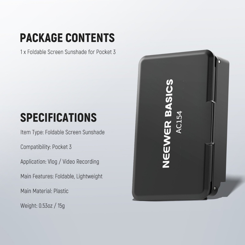 NEEWER AC154 Screen Sunshade for DJI OSMO Pocket 3 ที่บังแดดหน้าจอ พับได้ กันแสงสะท้อน 3 ด้าน - รูปที่ 6