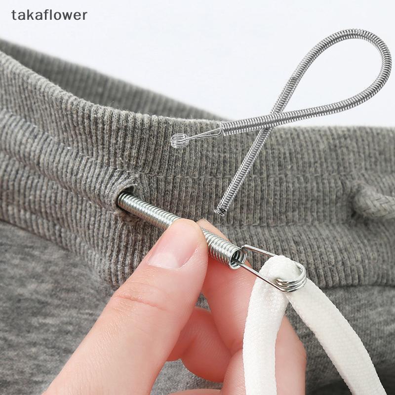 Takaflower Bendable Spring Drawstring Threader Clip Pants Hoodies Elastic Band Lace Cord ยืดหยุ่น Drawstring Thread DIY ใหม่