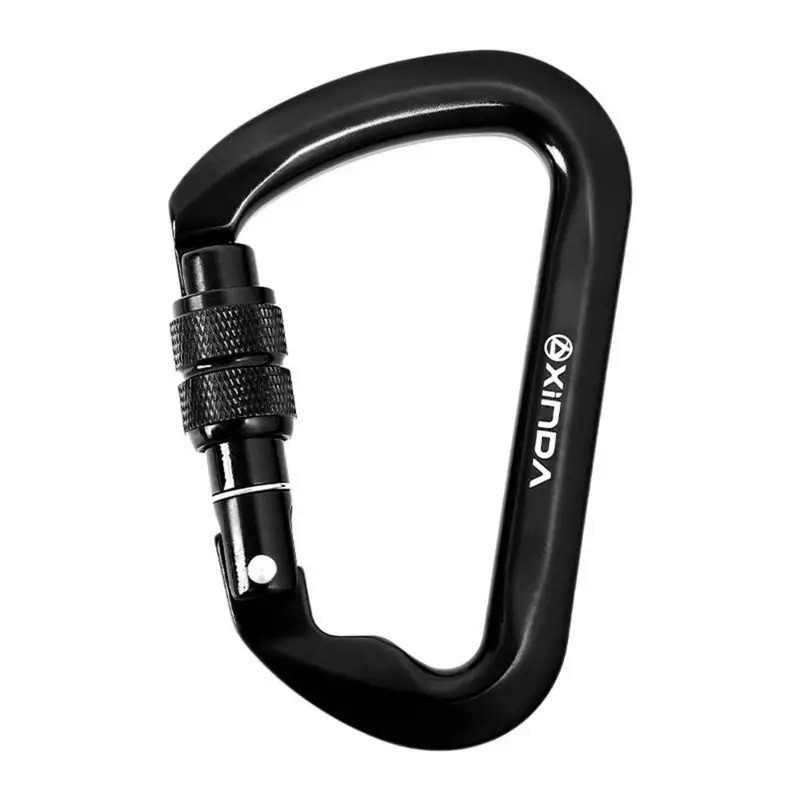XINDA Carabiner D-shaped Mountaineering Caving Rock Climbing Carabiner Automatic Rebound Carabiner O