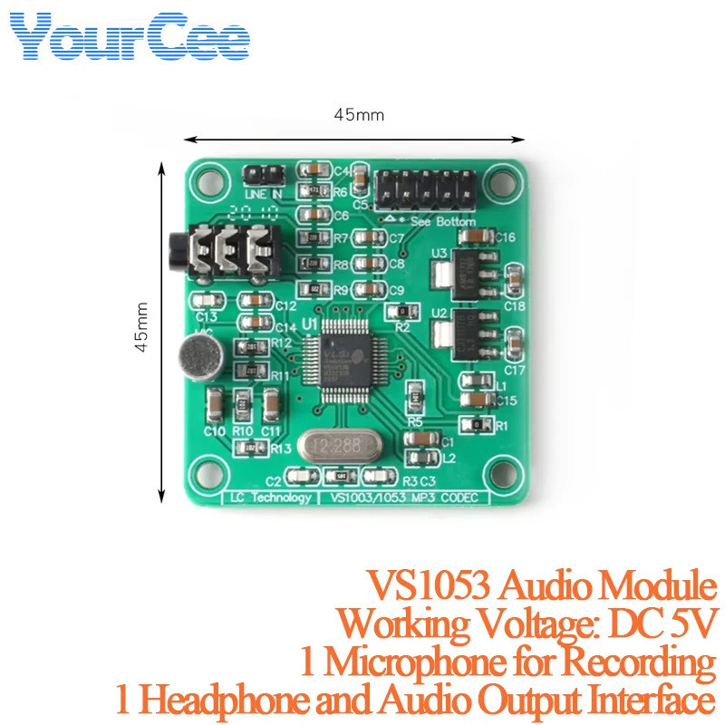 2 ชิ้น/1 ชิ้น VS1053 เสียง MP3 เครื่องเล่นโมดูล Development Board บันทึก SPI OGG Encod ควบคุมสัญญาณก