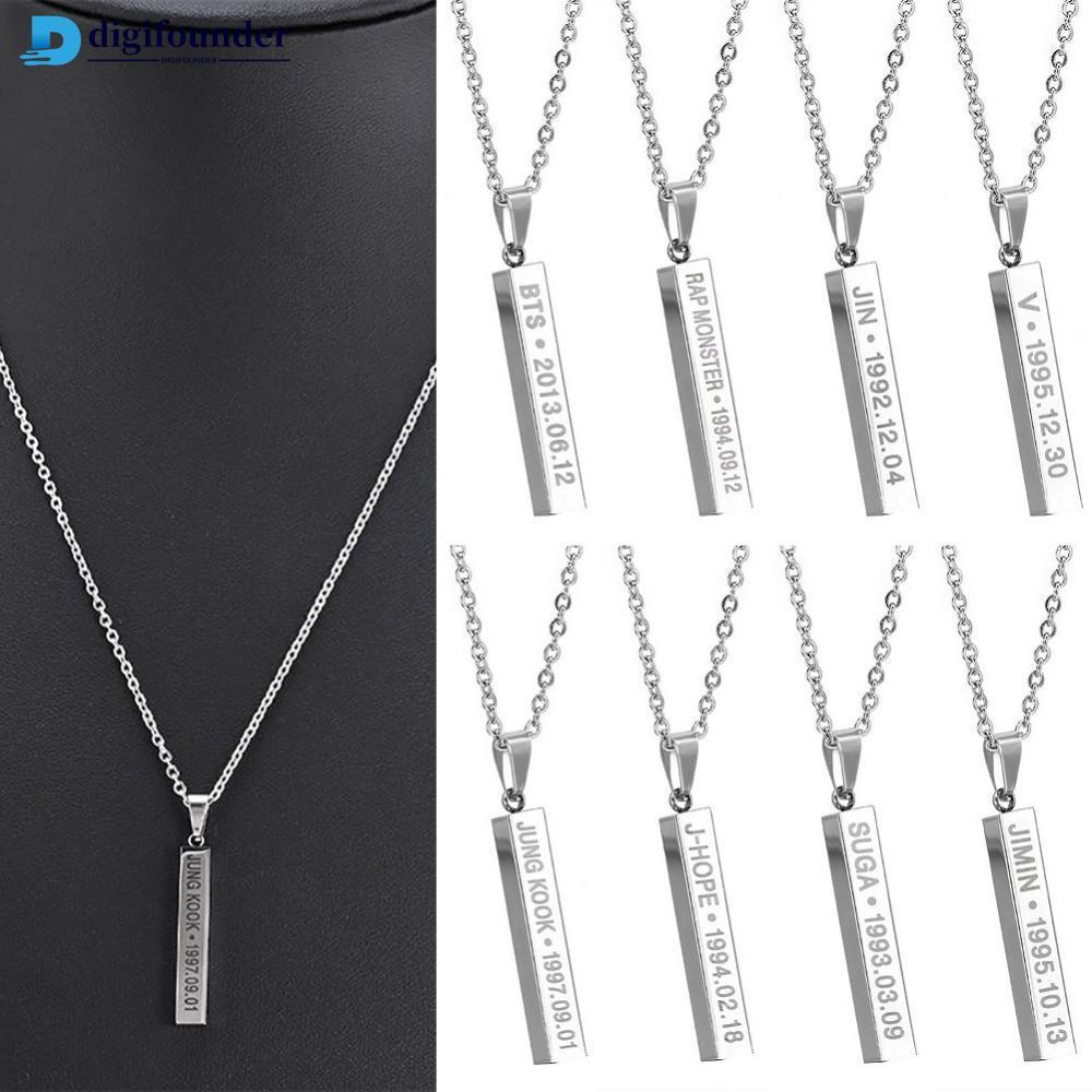 DFR KPOP Bangtan Boys BTS SUGA JIMIN JUNG KOOK V JIN JHOPE จี้สร้อยคอสแตนเลส