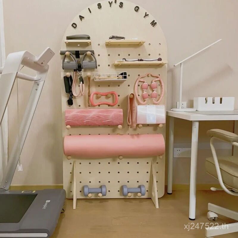 Gym Modern Wall Shelf ชั้น Kettlebell Dumbbell Hole Board PK7J อุปกรณ์ครอบครัวเสื่อโยคะเก็บ IUJP