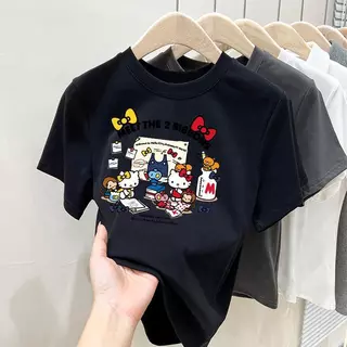 เสื้อยืดแขนสั้นแบบสบาย ๆ อารมณ์ด้านบน 2025 แฟชั่นใหม่สำหรับผู้ชายและผู้หญิง