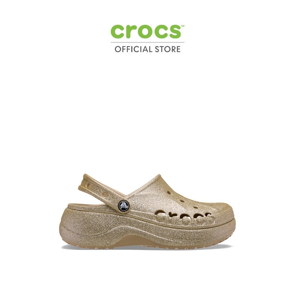 CROCS รองเท้าลำลองผู้หญิง BAYA PLATFORM GLITTER CLOG รุ่น 208459-212 - CHAI