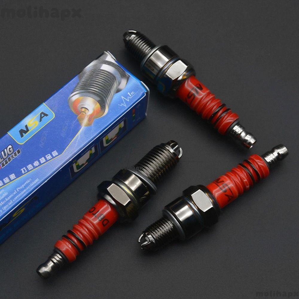 MOLIH Racing Sparking Plug,โลหะA7TC D8TCรถจักรยานยนต์Spark Plug,ทนทาน 3 Triple Electrode Dirt Bike S