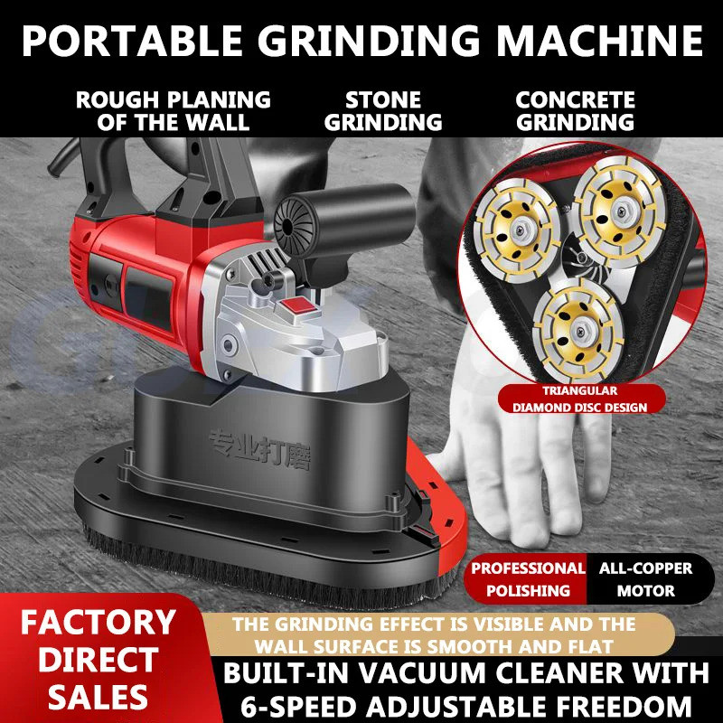 2026 5580W ซีเมนต์คอนกรีตขัดพื้นเข็มขัด Sander ทําความสะอาดเครื่องบดเครื่องบดเครื่องบดเครื่องบด Shar