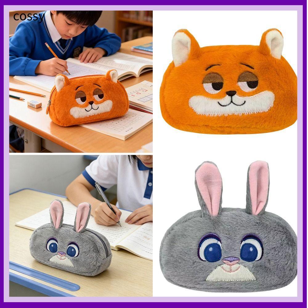 COSSY Zootopia Pen Bag, Judy Nick Soft Zootopia Pencil , Cute Plush Large Capacity Pen Box Gift