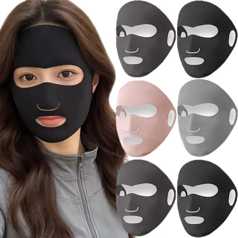 1/3/5 ชิ้นฤดูร้อน Breathable Cooling Face Gini - ผู้หญิงผ้าไหมน้ําแข็งครีมกันแดด Face Mask - UPF50 + UV Protection Full Face Cover