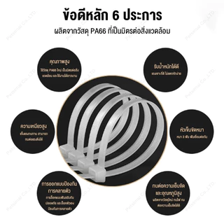 เคเบิ้ลไทร์ 100เส้นNylon Cable Tie สีขาว สายรัดไนล่อน หนวดกุ้ง สายเคเบิ้ลไทร์ สายรัดสายไฟ สายรัดพลาสติก สายรัดเคเบิ้ลไทร