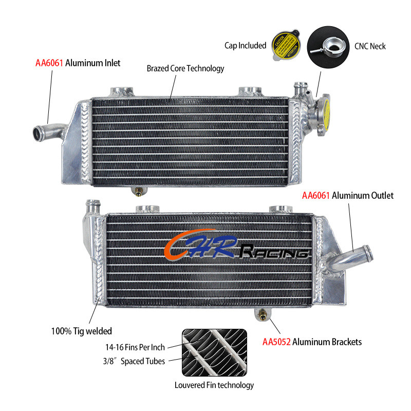 สําหรับ KTM 250SXF 250SX-F 250 SXF 2007 2008 2009 2010 2011 2012 ชุด LH & RH หม้อน้ําอลูมิเนียม