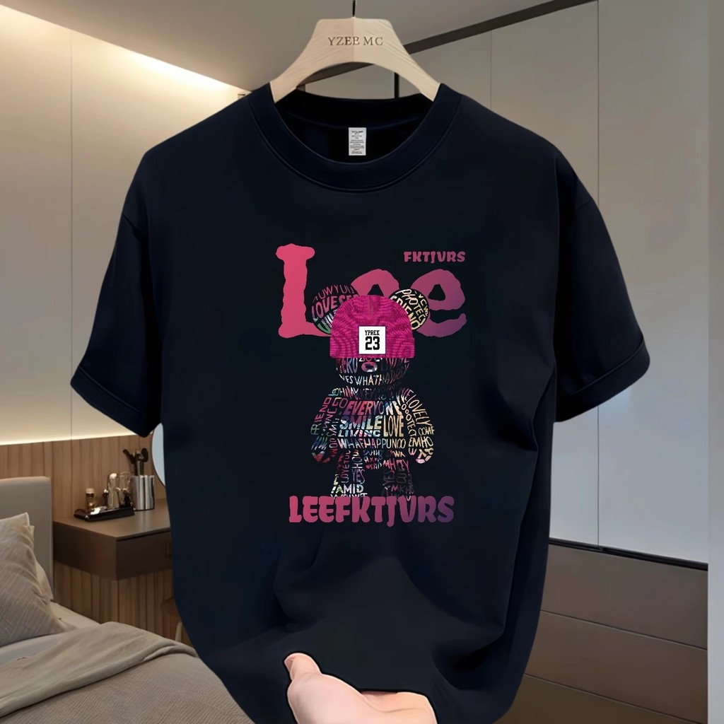 2026 [เสื้อผ้าผู้ชายคุณภาพ] ฤดูร้อนรอบคอแขนสั้นผู้ชาย 2025 สไตล์ใหม่ถนนสวมอเมริกันเสื้อยืดผ้าฝ้ายหนั