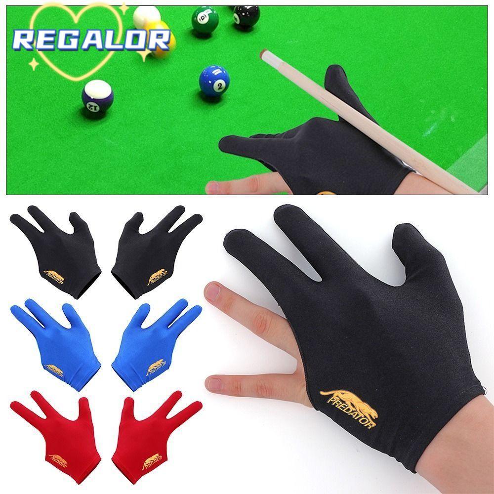 REGOR0G ถุงมือสนุ๊กเกอร์, สามนิ้วเปิดถุงมือบิลเลียดระบายอากาศ, Spandex ยืดหยุ่นไม่ลื่นอุปกรณ์บิลเลียดผู้ชายผู้หญิง