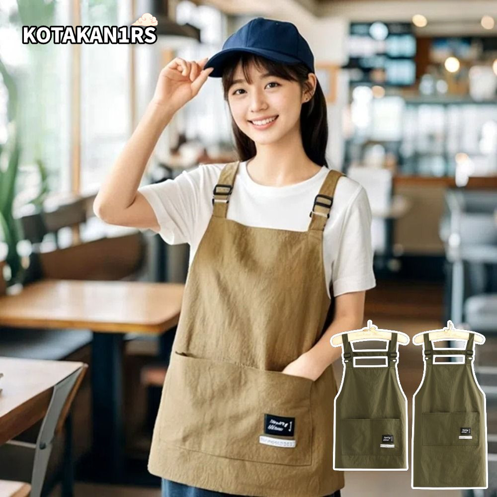 KOTAKAN1RS ผ้ากันเปื้อนตัดผม, ผ้ากันเปื้อนทําอาหารระบายอากาศแบบมืออาชีพ, กันน้ํา 2 ขนาดเสื้อผ้าทํางานกระเป๋าขนาดใหญ่สําหรับทําผม