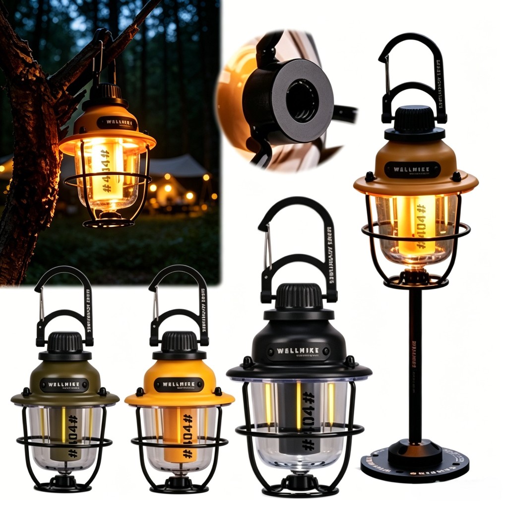 🚚มาถึงพรุ่งนี้🚚 โคมไฟแคมปิ้งแบบVintage LED ปรับแสงได้ไม่มีขั้นตอน สว่างสำหรับเต็นท์ เหมาะสำหรับการเดินป่าและตกปลานอกบ้าน