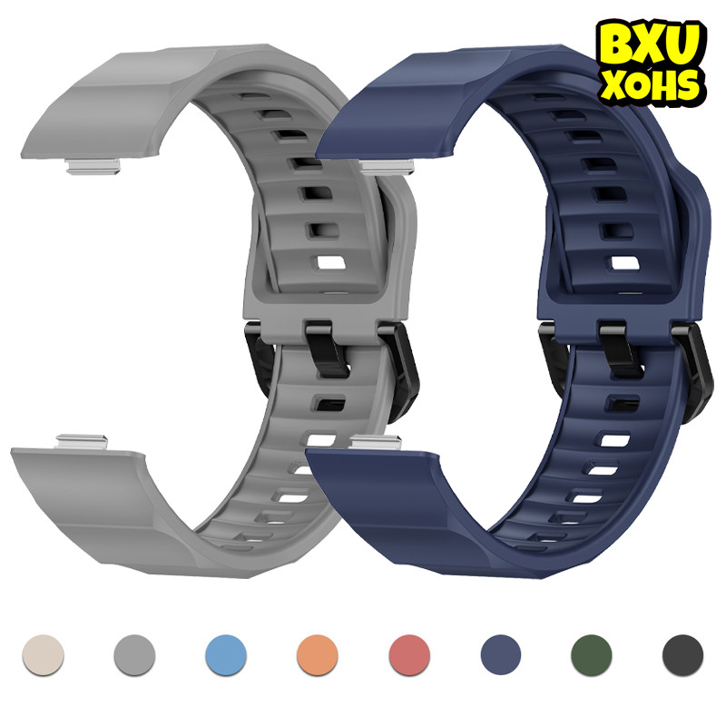 สายรัดกีฬาซิลิโคน for Huawei Watch Fit 5 4 3 / 5 4 Pro Sอุปกรณ์เสริมยาง oft เข็มข้อมือ for Huawei Fit 5 4 3