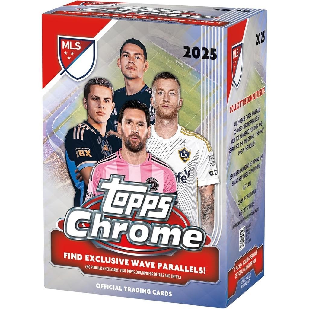 การ์ดการซื้อขาย Topps Chrome MLS 2025 Value Box MLS