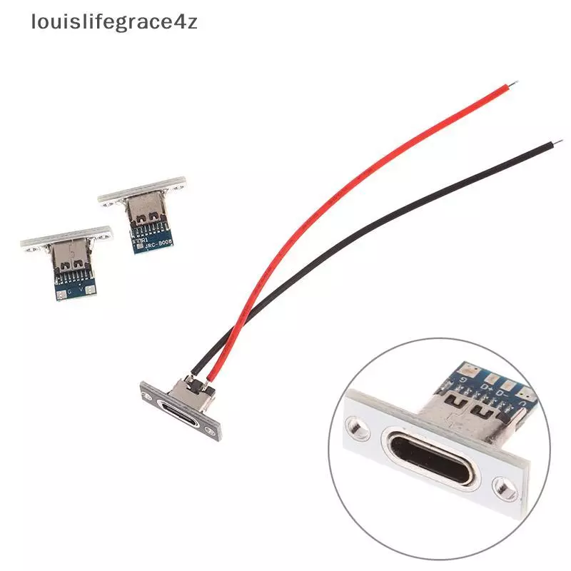 USB Ja Type-C 2Pin 2P 4P กันน้ํา Strip Line Of Solder Joint หญิงเชื่อมต่อ Ja ชาร์จพอร์ต USB Type C Soet Connector