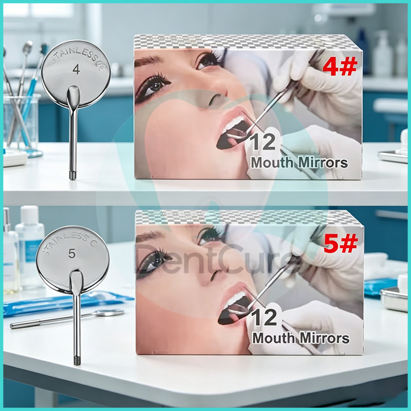 12 ชิ้น กระจกทันตกรรม Mouth Mirror - กระจกส่องปากสแตนเลส - อุปกรณ์ทำฟัน สำหรับคลินิก