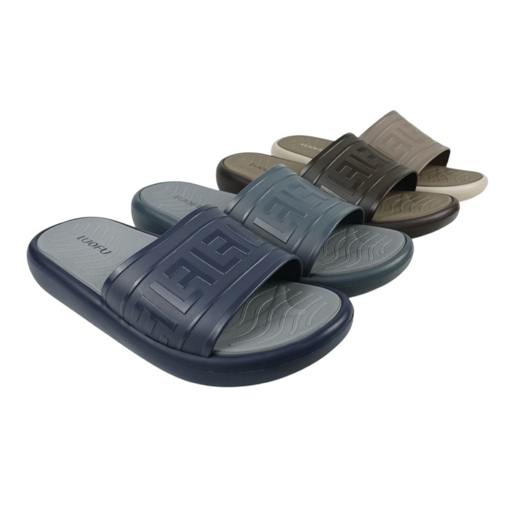 LUOFU Mens Jelly EVA Rubber Kokop Sandals FL Motif E7208M-4WK [a00]