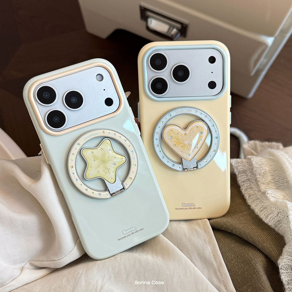 ฤดูร้อนแม่เหล็กที่ใช้งานได้ Apple 17promax เคสโทรศัพท์ iphone16 Gilt Star Fruit Stand 15 Soft 13