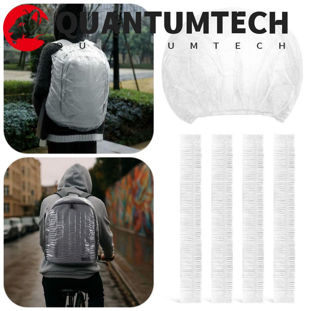 QUANTUMTECH 30 ชิ้นกระเป๋าเป้สะพายหลังผ้าคลุมกันฝน,ทิ้งกระเป๋าเป้สะพายหลังกันน้ําพับได้,แบบพกพาฝุ่นพลาสติกขนาดกะทัดรัดกระเป๋าเป้สะพายหลังแขนป้องกันเดินป่า