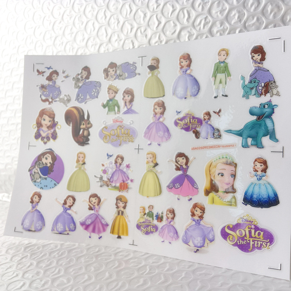 Sofia the First 3D Waterproof DTF UV Transfer Stickers DIY Decal