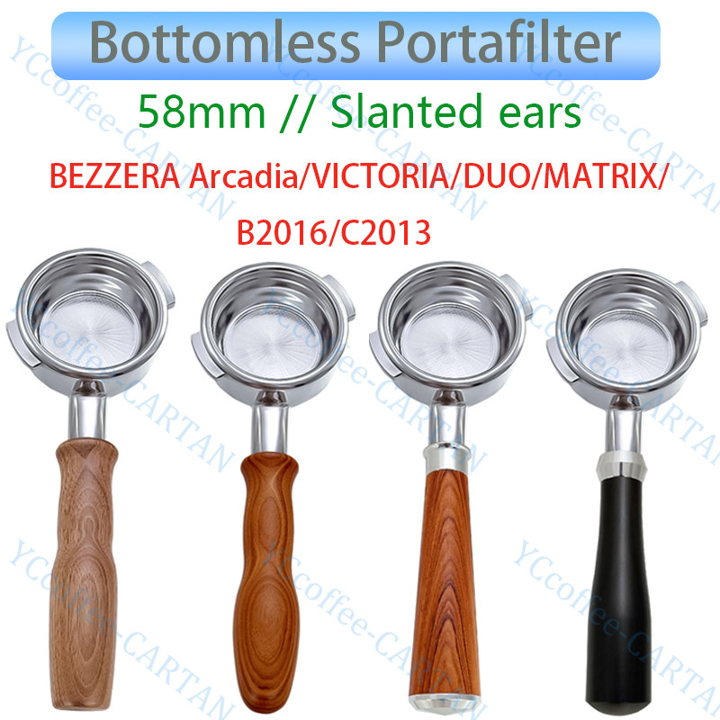 Bottomless Portafilter 58 มม. เข้ากันได้กับ BEZZERA Arcadia/VICTORIA/DUO/MATRIX/B2016/C2016 เครื่องเ