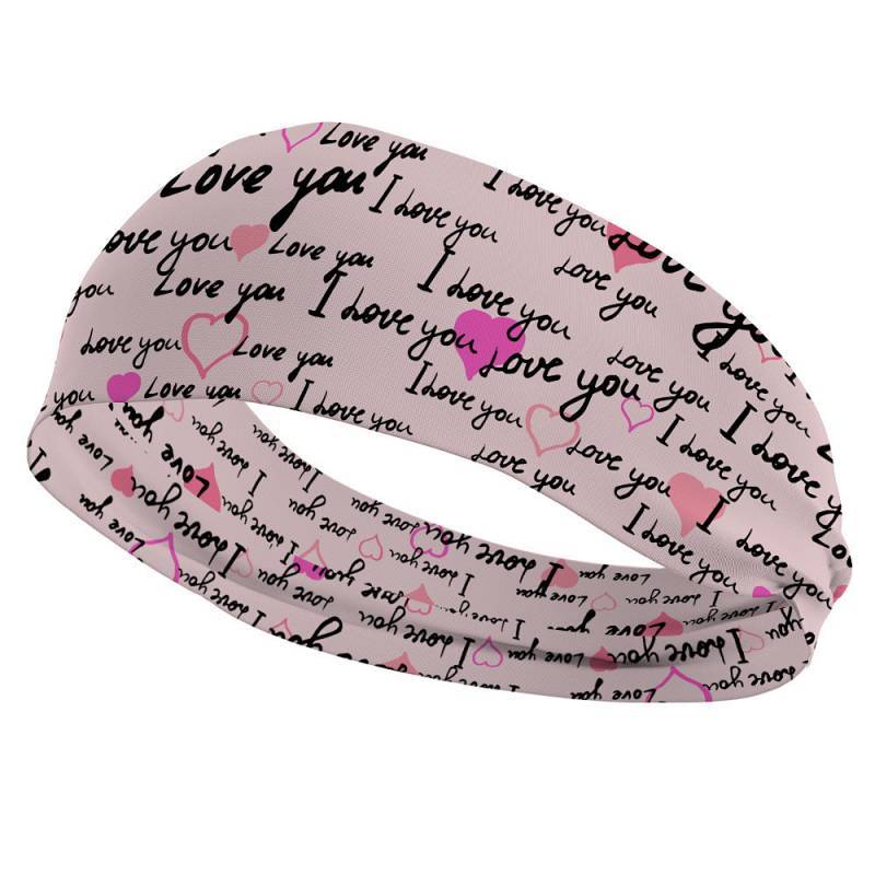 【Ready Stock】 Letter Pattern Headband Men's and Women's Same Style Elastic Hair Band Printed Headban