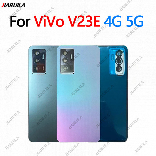 สําหรับ Vivo V23E 4G 5G V2126 ฝาหลังแบตเตอรี่แก้วด้านหลังประตูฝาครอบเปลี่ยน