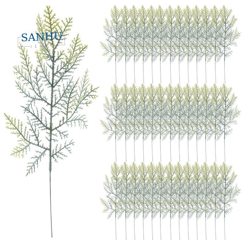 40 ชิ้นประดิษฐ์ Cedar Sprigs Faux Cedar สาขา Cedar Stems Sprigs Picks DIY อุปกรณ์เสริมสําหรับคริสต์ม