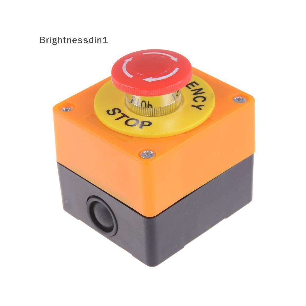 [Brightnessdin] Red Sign Mushroom Emergency Stop Push Button Switch Station 1 NO 1 NC Bq